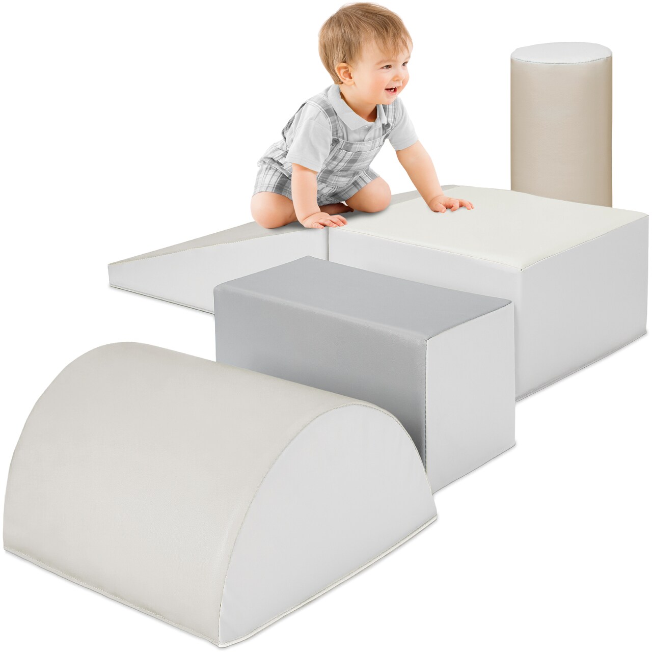 Best Choice Products 5-Piece Kids Climb & Crawl Soft Foam Block Playset Structures for Child Development